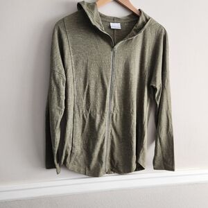 Columbia Lightweight Olive Green Zip-Up Hoodie Sz S